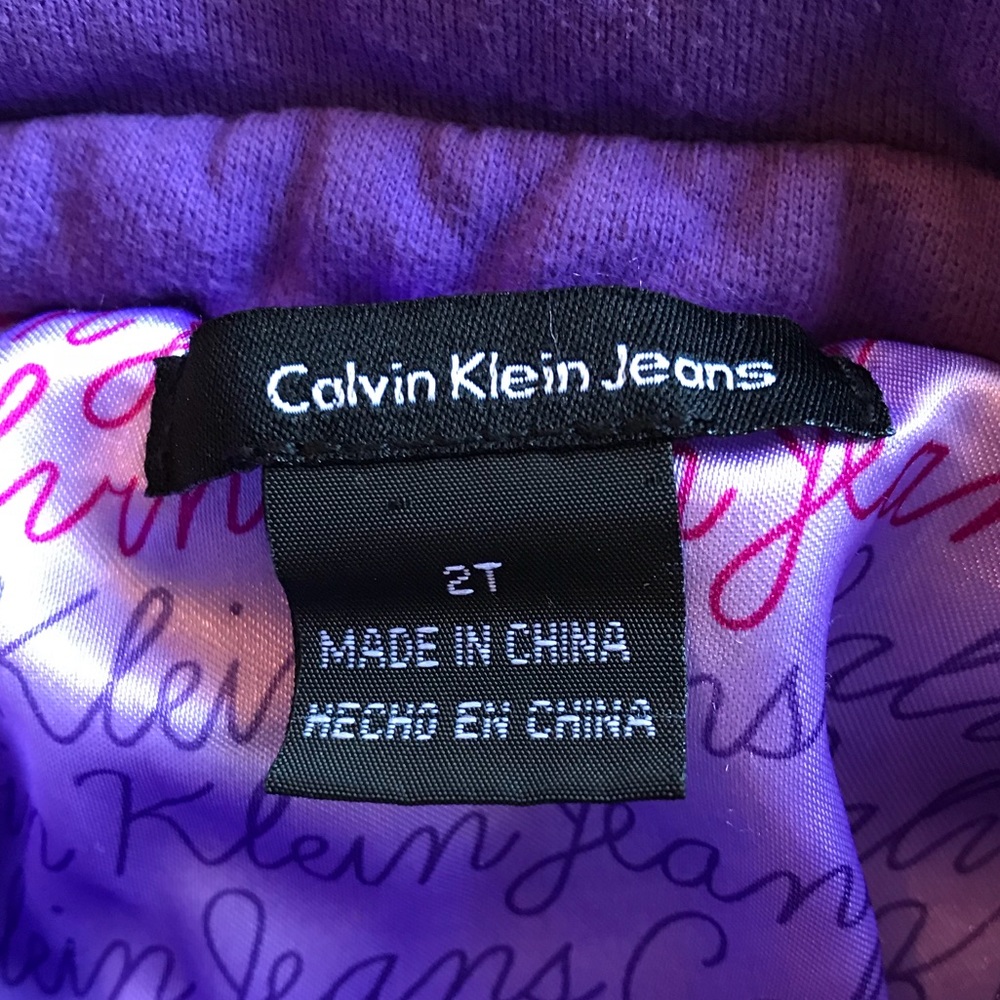 Calvin Klein Ruffle Military Jacket in Purple 2T - Picture 4 of 8